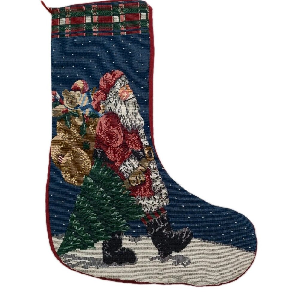 Riverdale Christmas Stocking Santa Tapestry Woven Multi-colored